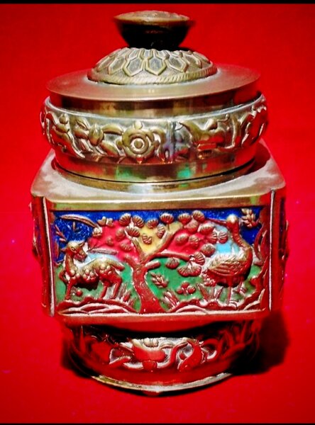 Vechi vas chinezesc Cloisonne pentru ceai, anii 1890-1900