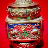 Vechi vas chinezesc Cloisonne pentru ceai, anii 1890-1900